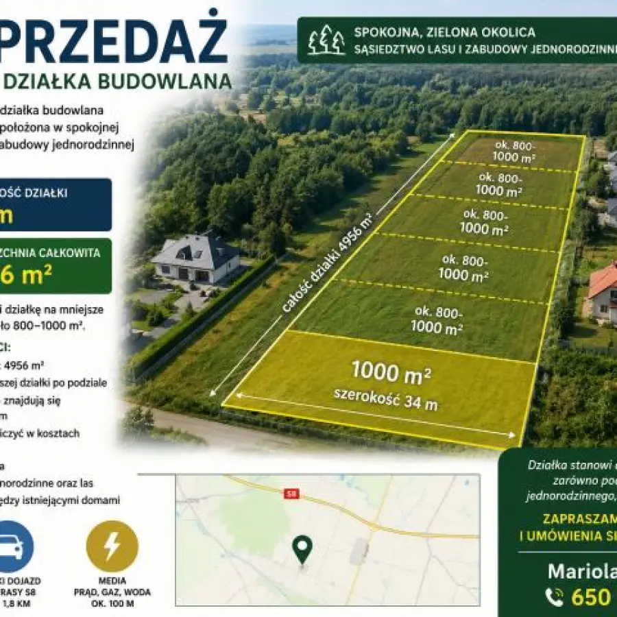 mazowieckie, wołomiński, Radzymin, Stary Janków, Działki z MPZP w pobliżu lasu i zabudowy